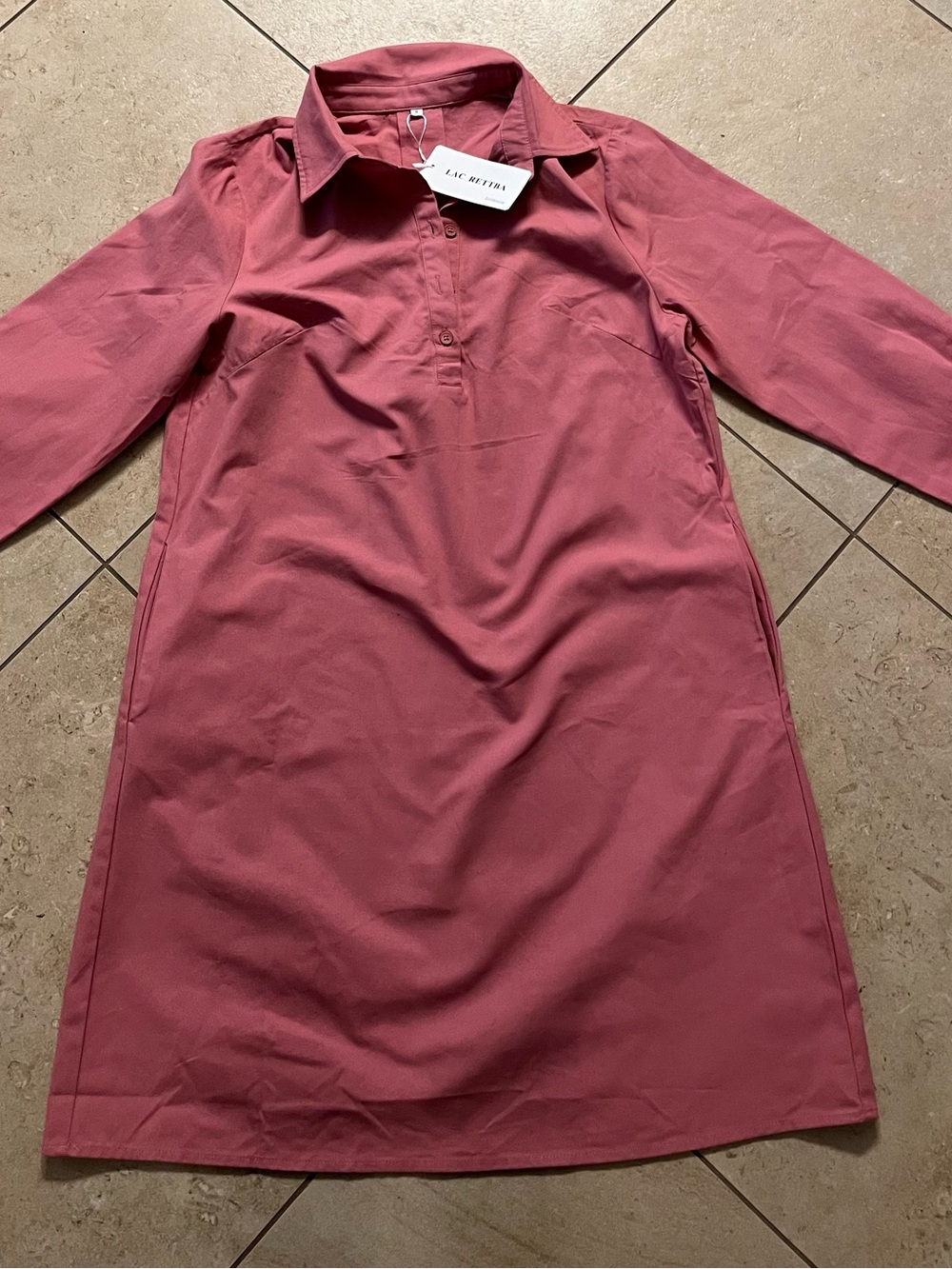Lac Rettba Cotton Twill Long Sleeve 
Shirt Dress